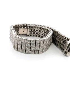 Bracelet en platine avec diamants