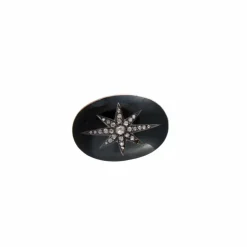 Bracelet et broche de deuil émaillés noir Diamants