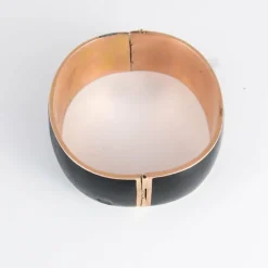Bracelet et broche de deuil émaillés noir Diamants