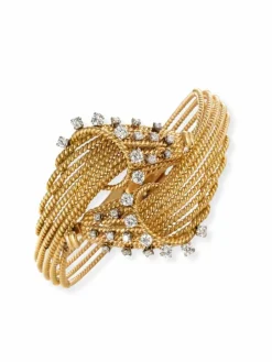 Bracelet fils d'or et diamants