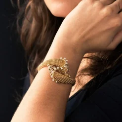 Bracelet fils d'or et diamants