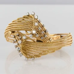 Bracelet fils d'or et diamants