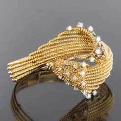Bracelet fils d'or et diamants