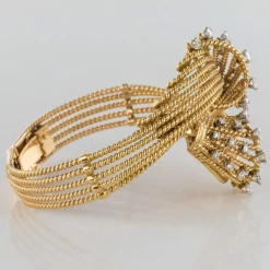 Bracelet fils d'or et diamants