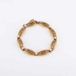 Bracelet Fin XIXème Or perles et diamants