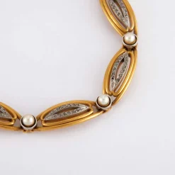 Bracelet Fin XIXème Or perles et diamants