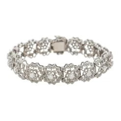 Bracelet Fleur Or blanc Diamant