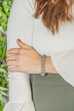 Bracelet Fleur Or blanc Diamant