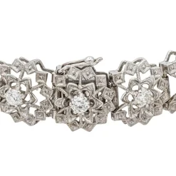 Bracelet Fleur Or blanc Diamant