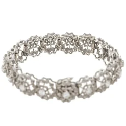 Bracelet Fleur Or blanc Diamant