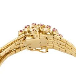 Bracelet Fleur Or jaune Rubis