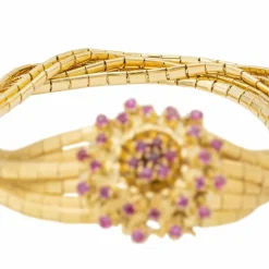 Bracelet Fleur Or jaune Rubis