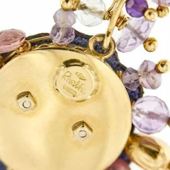 Bracelet fleurs émaillées, diamants et pierres précieuses