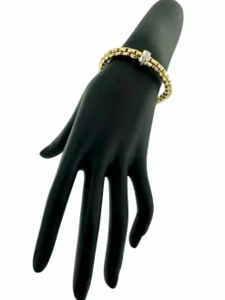 Bracelet Fope Flex ors jaune et blanc, diamants