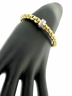 Bracelet Fope Flex ors jaune et blanc, diamants