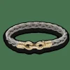 Bracelet Fre Vintage Force 10 en Or jaune 18k et Acier vers 1980, 17 cm.