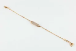 Bracelet gourmette en or rose et diamants