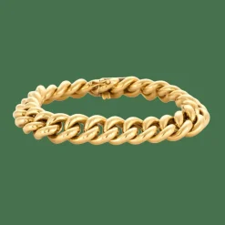 Bracelet gourmette mailles rondes or