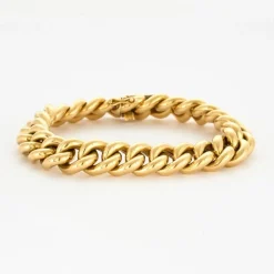Bracelet gourmette mailles rondes or