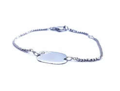 Bracelet Gourmette Or blanc