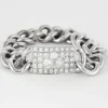 Bracelet gourmette, or blanc et diamants