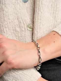 Bracelet Gourmette Or blanc