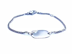 Bracelet Gourmette Or blanc