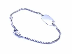 Bracelet Gourmette Or blanc