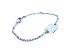 Bracelet Gourmette Or blanc