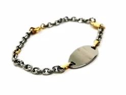 Bracelet Gourmette Or jaune, Or blanc