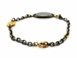 Bracelet Gourmette Or jaune, Or blanc