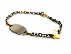 Bracelet Gourmette Or jaune, Or blanc