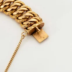 Bracelet gourmette or jaune médaille du zodiaque