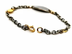 Bracelet Gourmette Or jaune, Or blanc