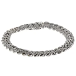 Bracelet Gourmette Souple Or Blanc et Diamants
