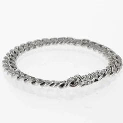 Bracelet Gourmette Souple Or Blanc et Diamants