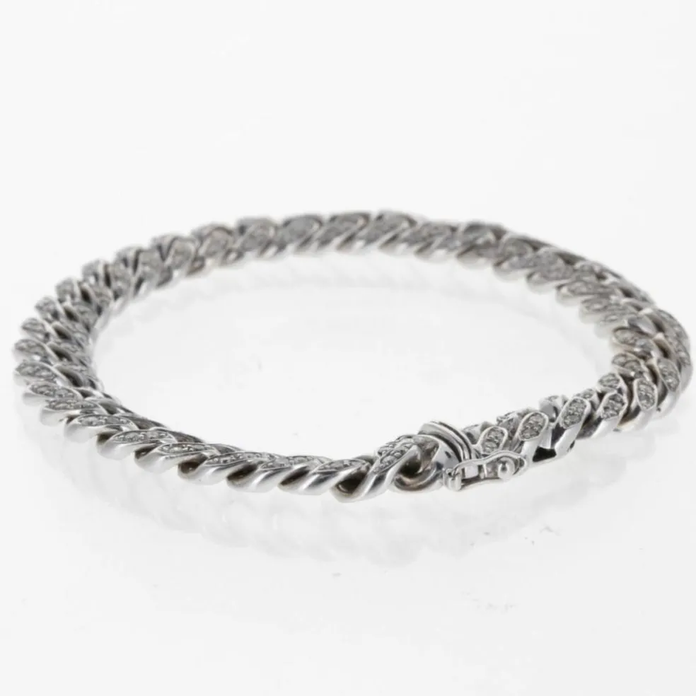 Bracelet Gourmette Souple Or Blanc et Diamants