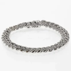 Bracelet Gourmette Souple Or Blanc et Diamants