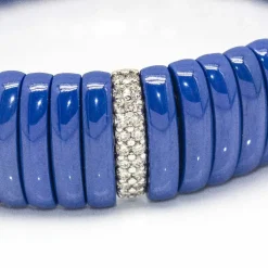 Bracelet JARRETIERE Céramique Bleu Diamants