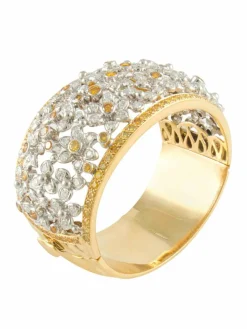 Bracelet jonc « Florale » en or et diamants