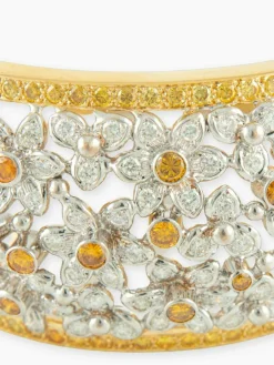 Bracelet jonc « Florale » en or et diamants