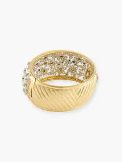Bracelet jonc « Florale » en or et diamants
