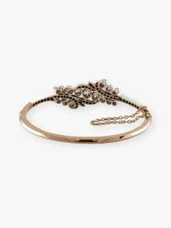 Bracelet Jonc Ancien Or Rose, Argent & Diamants