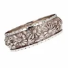 Bracelet jonc argent gravures fleurs