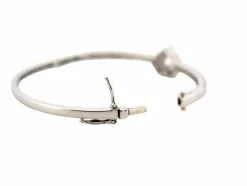 bracelet jonc coeur serti 30 diamants 1.55ct t15 or blanc 18k 10gr