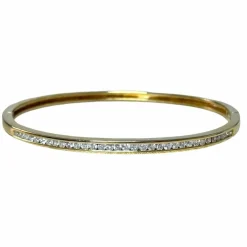 Bracelet jonc diamants sertis rail