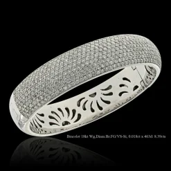 Bracelet jonc en or blanc et diamants