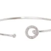 Bracelet Jonc flexible Or blanc Diamants