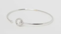 Bracelet Jonc flexible Or blanc Diamants