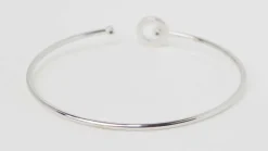Bracelet Jonc flexible Or blanc Diamants